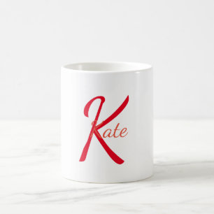 Mug monogramme simple personnalisé nom demoiselle d'ho