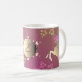 Mug Monogramme Snowflakes de vacances et rennes (Devant droit)