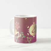 Mug Monogramme Snowflakes de vacances et rennes (Devant gauche)