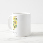 Mug Monogramme Soleil Doré Tournesol Féminin Floral In (Devant gauche)