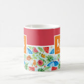 Mug Monogramme stylé d'été amusant (Centre)