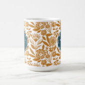 Mug Monogramme Style Pays Bold Motif Floral Jaune (Centre)