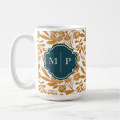 Mug Monogramme Style Pays Bold Motif Floral Jaune (Gauche)