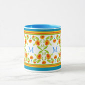 Mug Monogramme Style Pays Orange Marigolds Bordure (Centre)