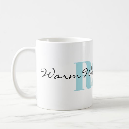 Mug Monogramme subtil et envies hivernales chaudes (Gauche)