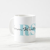 Mug Monogramme subtil et vœux chaleureux d'hiver (Devant gauche)