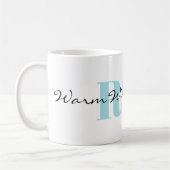 Mug Monogramme subtil et vœux chaleureux d'hiver (Gauche)