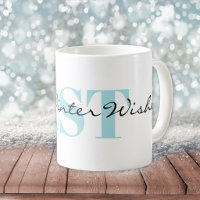 Monogramme subtil et vœux chaleureux d'hiver