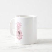 Mug monogramme sur ananas rose (Devant gauche)