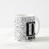 Mug Monogramme sur mesure scientifique - Lettre D Café (Devant droit)