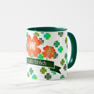 Mug Monogramme sur motif de trèfle