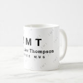 Mug monogramme sur muqueuse blanche avec nom (Devant droit)
