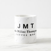 Mug monogramme sur muqueuse blanche avec nom (Centre)