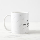 Mug monogramme sur muqueuse blanche avec nom (Gauche)