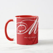 Mug Monogramme Surdimensionné Couleur rouge-feu tout-d (Gauche)