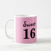 Mug Monogramme Sweet 16 nom rose (Gauche)
