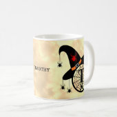 Mug Monogramme T Halloween Sky Witch Nom des araignées (Devant droit)