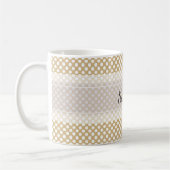 Mug Monogramme Tan Blanc Cute Chic Polka Motif (Gauche)