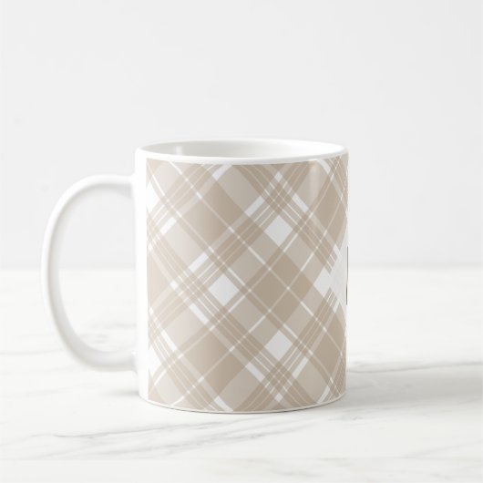 Mug Monogramme Tan Classé (Gauche)