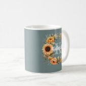 Mug Monogramme tendance Elegant Aquarelle Fleurs (Devant droit)