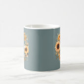 Mug Monogramme tendance Elegant Aquarelle Fleurs (Centre)