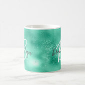 Mug Monogramme tendance vert menthe Glam (Centre)