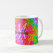 Mug Monogramme Tie Dye Faux Paillettes (Devant droit)