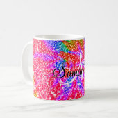 Mug Monogramme Tie Dye Faux Paillettes (Devant gauche)