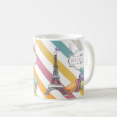 Mug Monogramme Tour Eiffel Paris Macarons coloré (Devant droit)