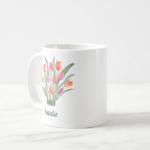 Mug Monogramme Tulipes Modernes  (Devant gauche)