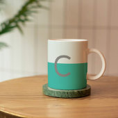 Mug Monogramme Turquoise aquarelle classique