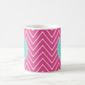 Mug Monogramme turquoise du motif | de Chevron de (Centre)