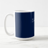 Mug Monogramme uni bleu foncé tendance affaires (Gauche)