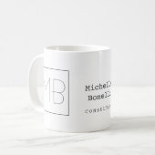 Mug Monogramme unique minimaliste élégant (Devant gauche)