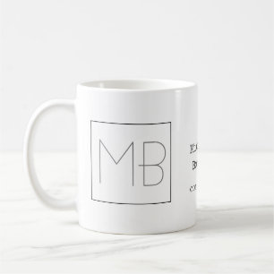 Mug Monogramme unique minimaliste élégant
