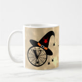 Mug Monogramme V Halloween Sky Witch Nom des araignées (Gauche)
