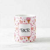 Mug Monogramme, Valentine Candy & Hydrangea Motif 11oz (Centre)