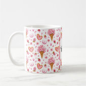 Mug Monogramme, Valentine Candy & Hydrangea Motif 11oz (Gauche)