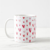 Mug Monogramme, Valentine Hearts Motif 11oz (Gauche)