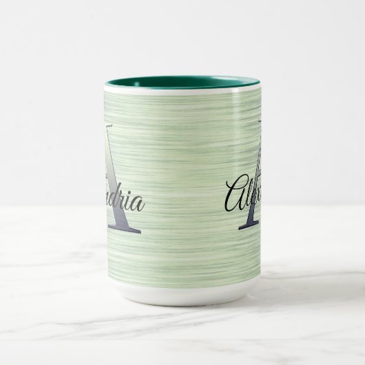 Mug Monogramme vert chatoyant (Centre)