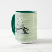 Mug Monogramme vert chatoyant (Devant gauche)