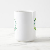 Mug Monogramme vert de la guirlande | de feuille (Centre)