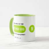 Mug Monogramme vert de la superpuissance chrétienne pe (Devant gauche)