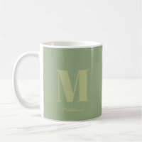 Monogramme vert de surface minimale moderne Nom in