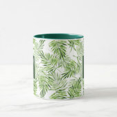 Mug Monogramme vert des palmettes | (Centre)