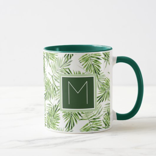 Mug Monogramme vert des palmettes | (Droite)