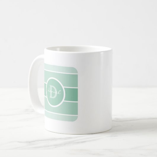 Mug Monogramme vert d'Ombre (Devant gauche)