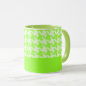 Mug Monogramme vert et blanc motif (Devant droit)