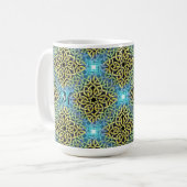 Mug Monogramme Victorian Golden Trim Aqua Arrière - pl (Devant gauche)