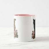 Mug Monogramme Vintage Chat Noir (Centre)